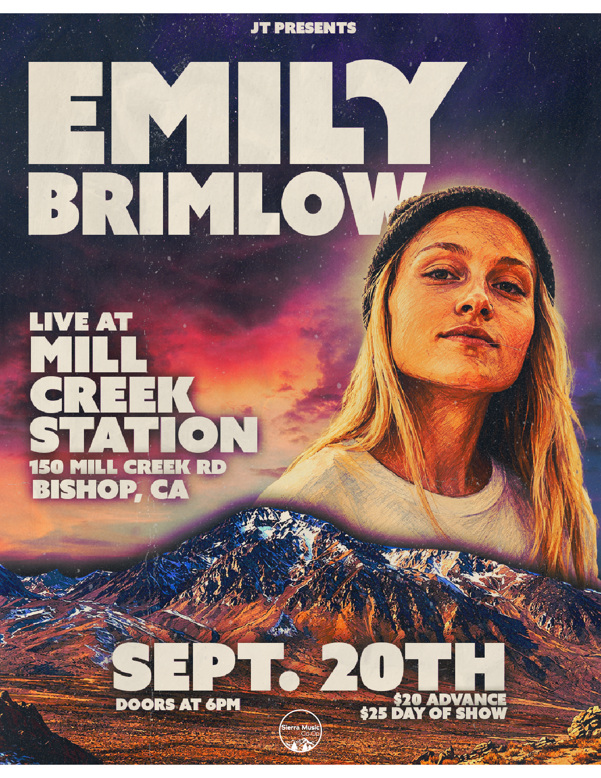 Emily Brimlow Sept 20th, Doors at 6:00 pm